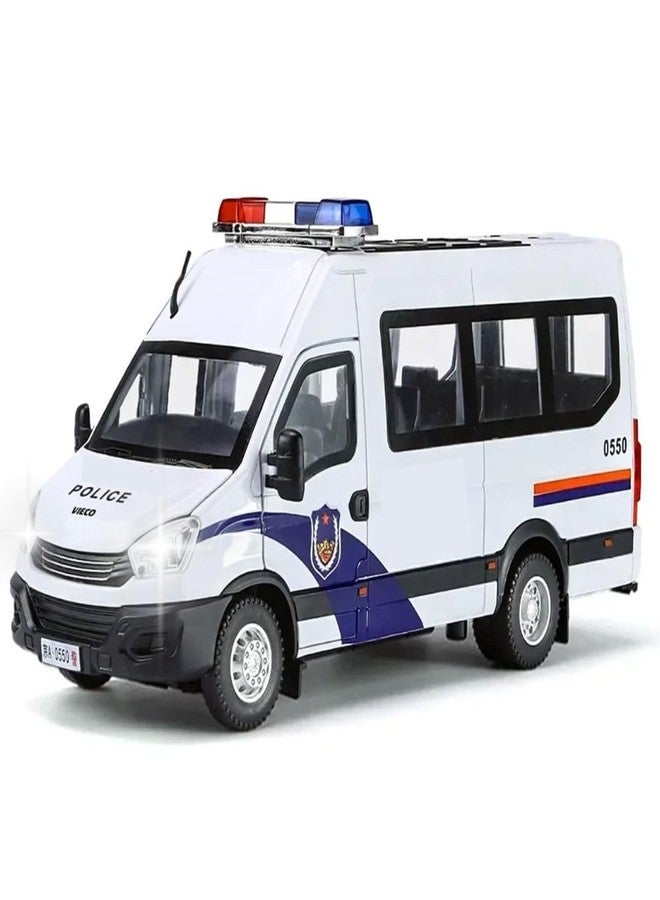 PEZYOX 1:24 Scale Exclusive Alloy Metal Pull Back Die-cast Car Model with Sound Light Mini Auto Toy for Kids Metal Model Toy Car with Sound and Light (White) - Image 1